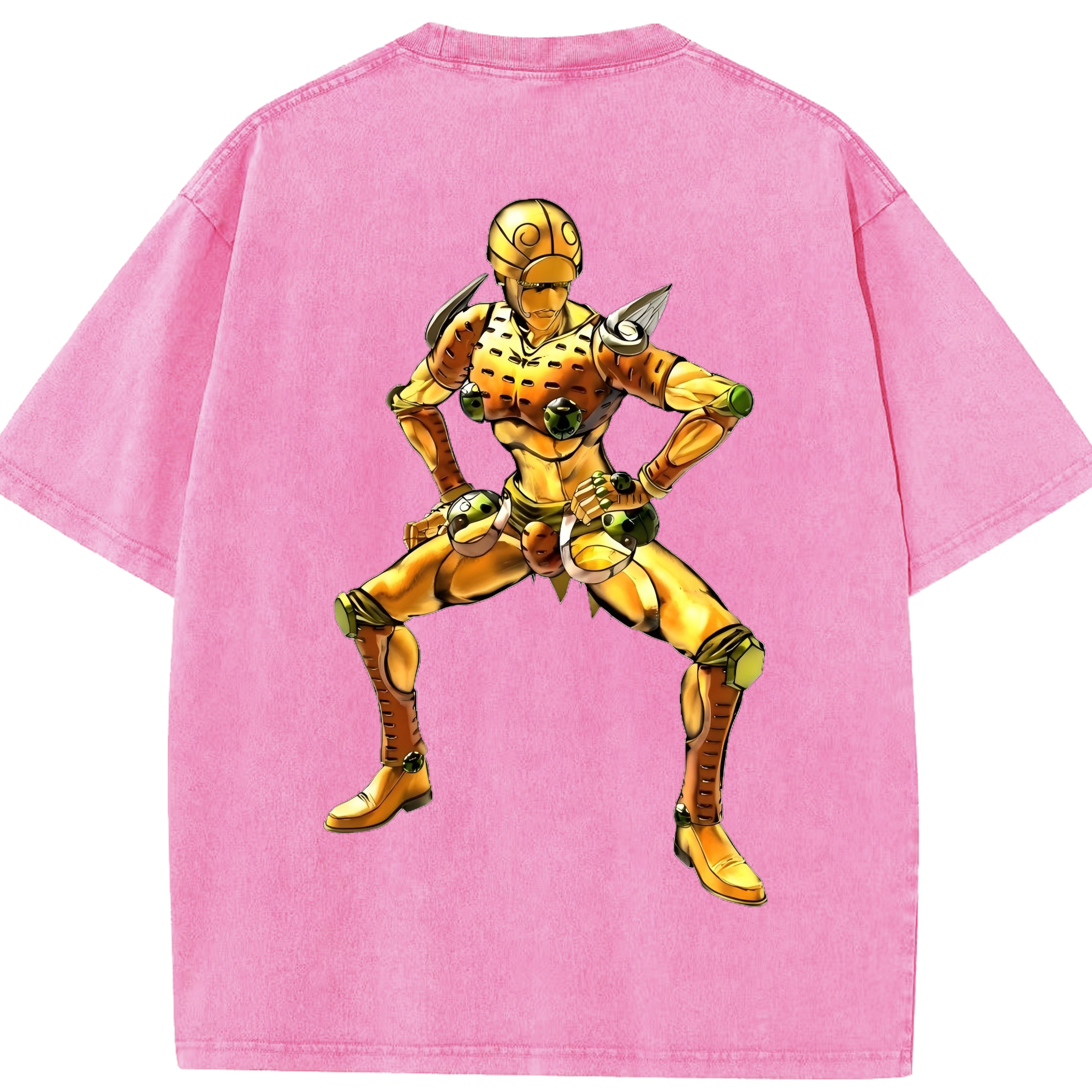 （画像用） ジョジョの奇妙な冒険 ジョルノ?ジョバァーナ JoJo's Bizarre Adventure Giorno Giovanna 綿100% ヴィンテージ風 半袖Tシャツ（背面プリント）
